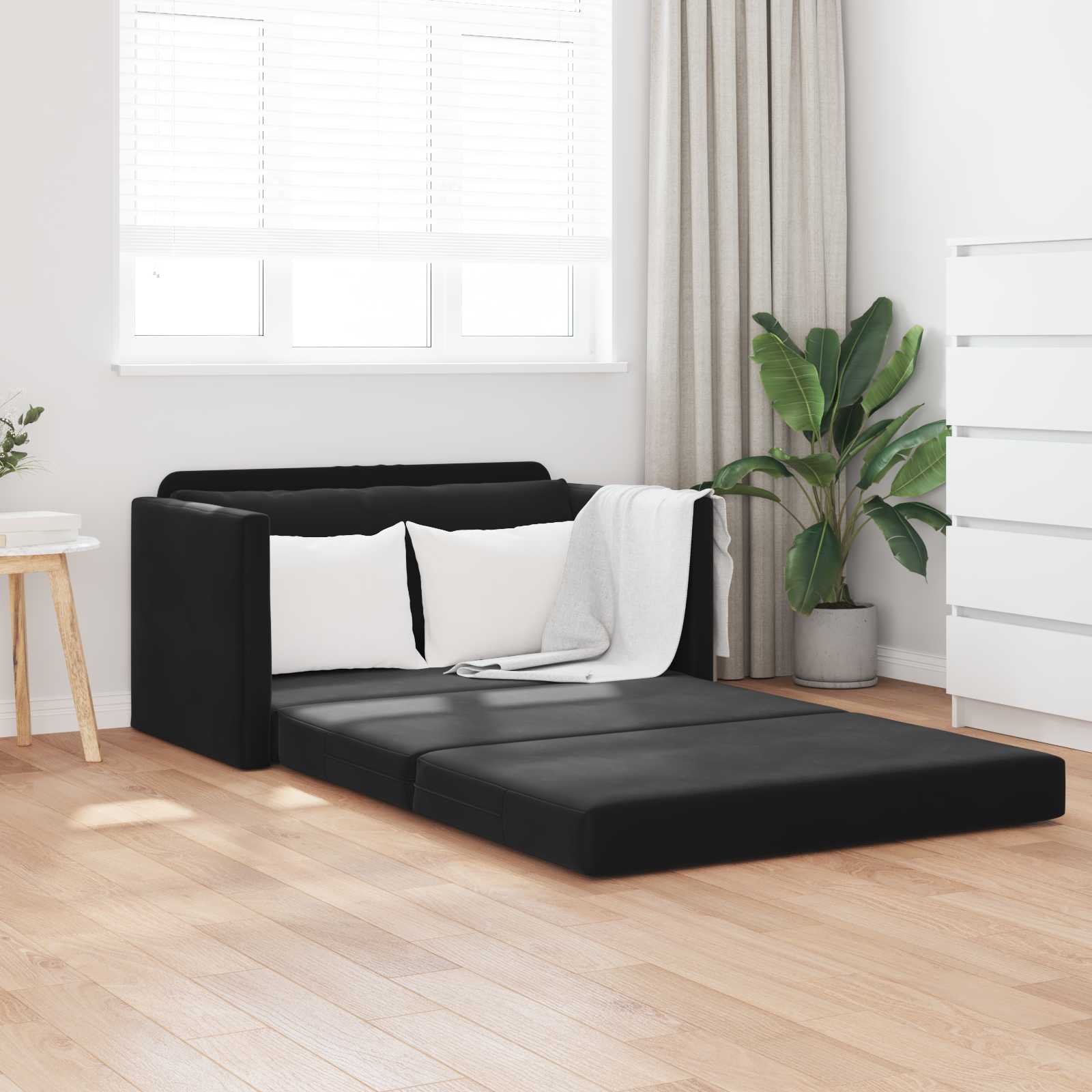Schlafsofa Schwarz 124 x 71 x 78 cm Samt