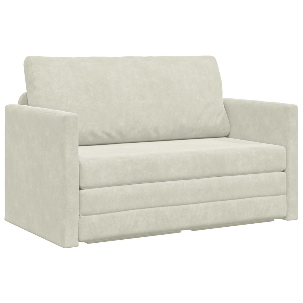 Schlafsofa Creme 124 x 71 x 78 cm Samt