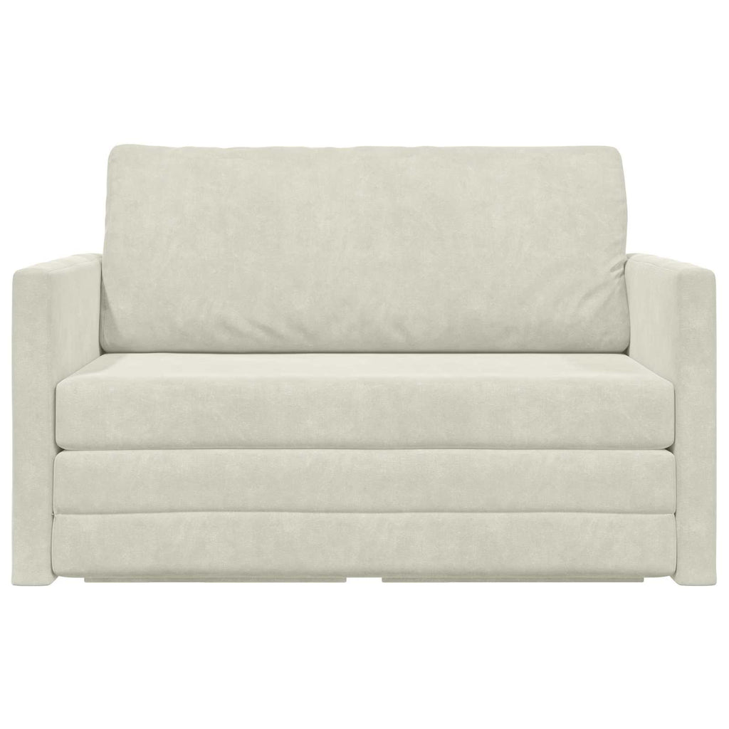 Schlafsofa Creme 124 x 71 x 78 cm Samt