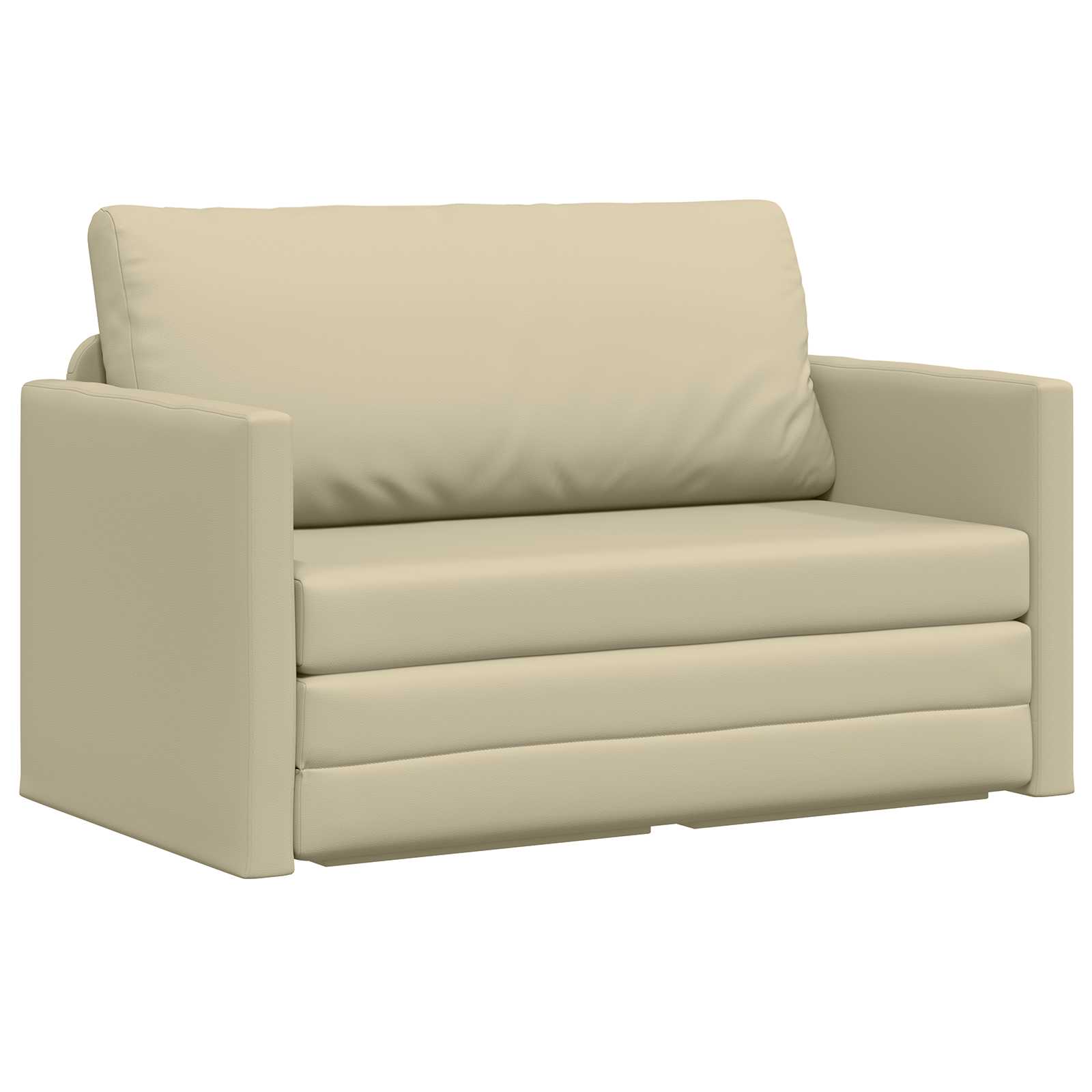 Schlafsofa Creme 124 x 71 x 78 cm Kunstleder