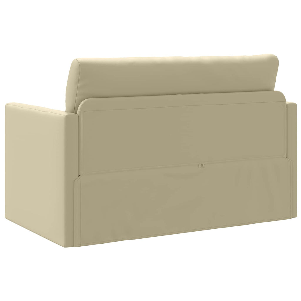 Schlafsofa Creme 124 x 71 x 78 cm Kunstleder