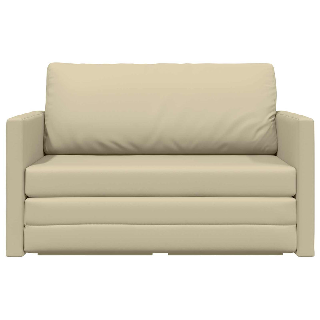 Schlafsofa Creme 124 x 71 x 78 cm Kunstleder