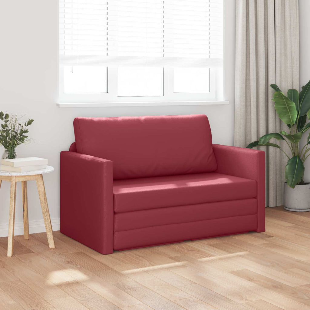 Schlafsofa Weinrot 124 x 71 x 78 cm Kunstleder