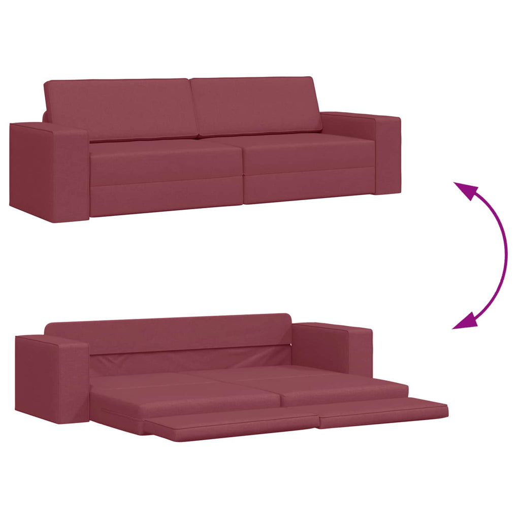 Schlafsofa Weinrot 245 x 78 x 77 cm Stoff