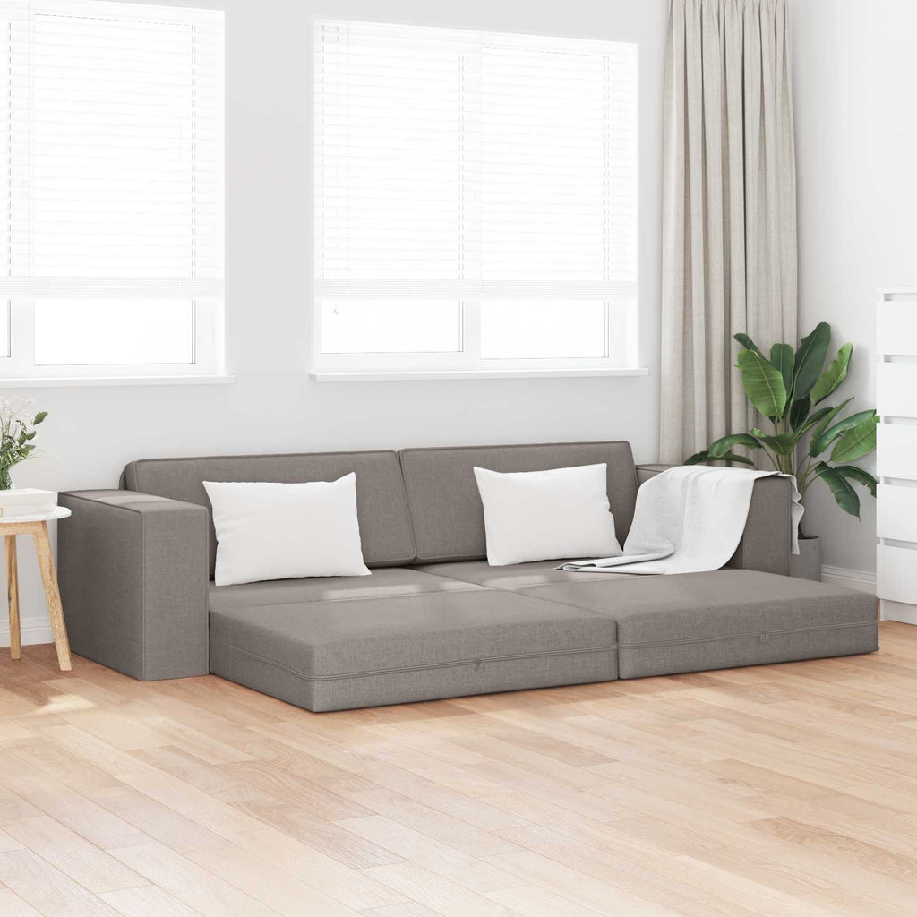 Schlafsofa Taupe 245 x 78 x 77 cm Stoff