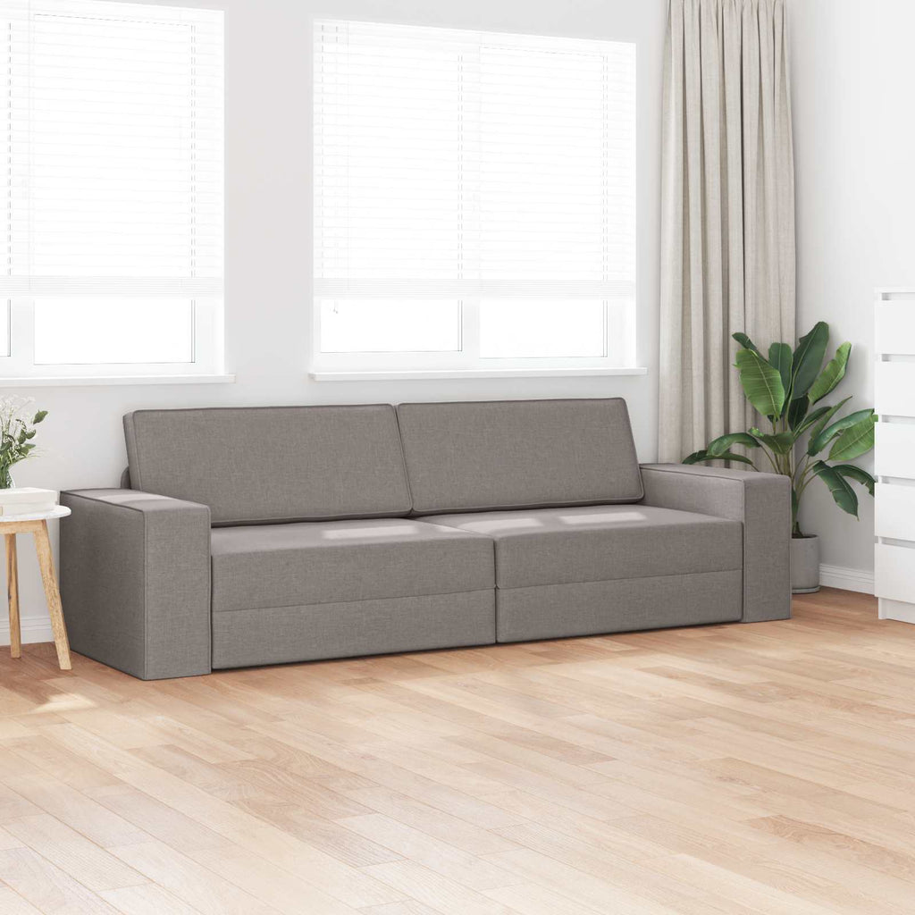 Schlafsofa Taupe 245 x 78 x 77 cm Stoff