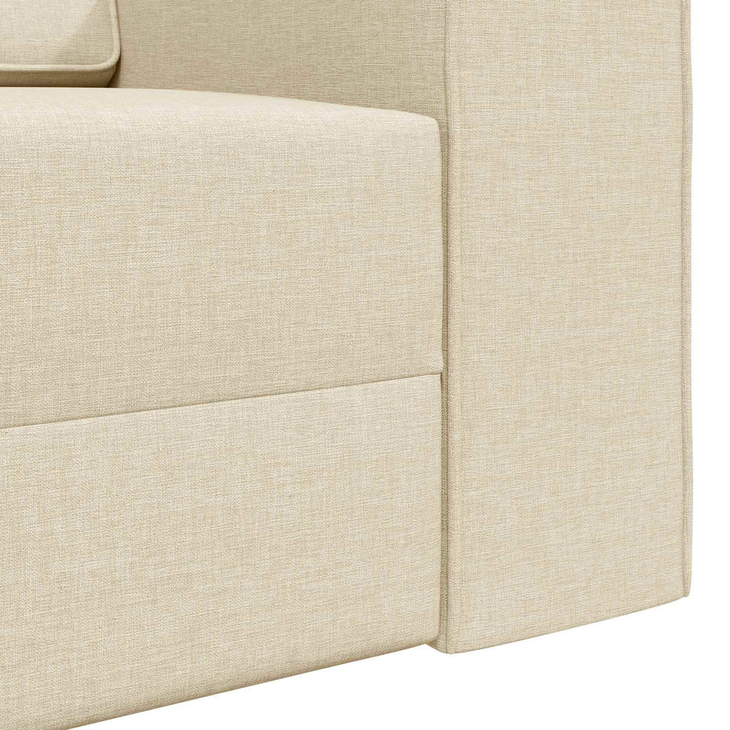 Schlafsofa Creme 245 x 78 x 77 cm Stoff
