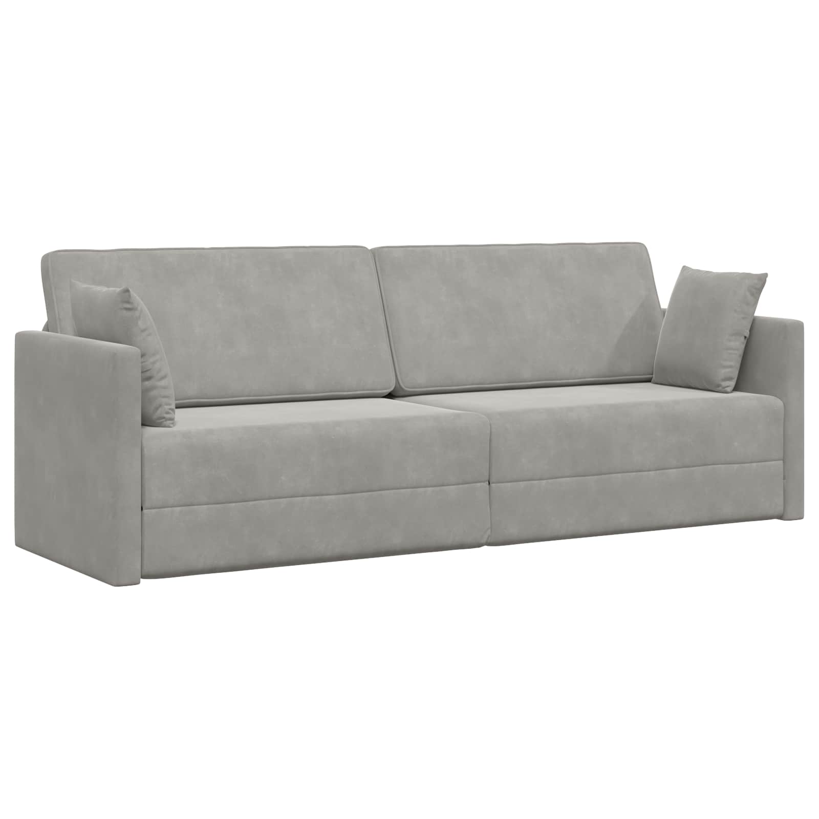 Boden-Sofa-Bett Hellgrau 213 x 70 x 77 cm Samt