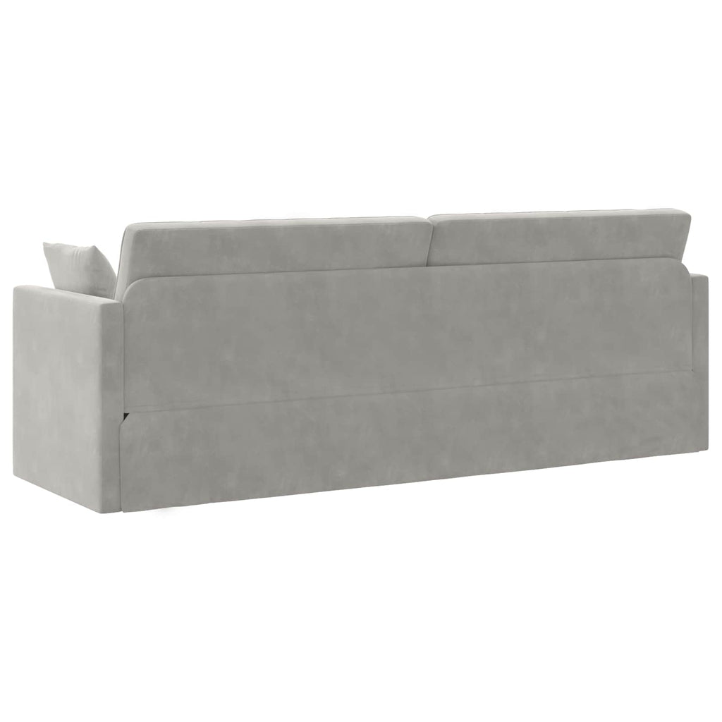 Boden-Sofa-Bett Hellgrau 213 x 70 x 77 cm Samt