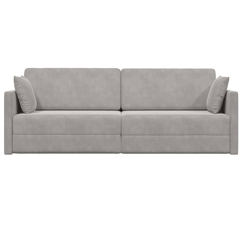 Boden-Sofa-Bett Hellgrau 213 x 70 x 77 cm Samt