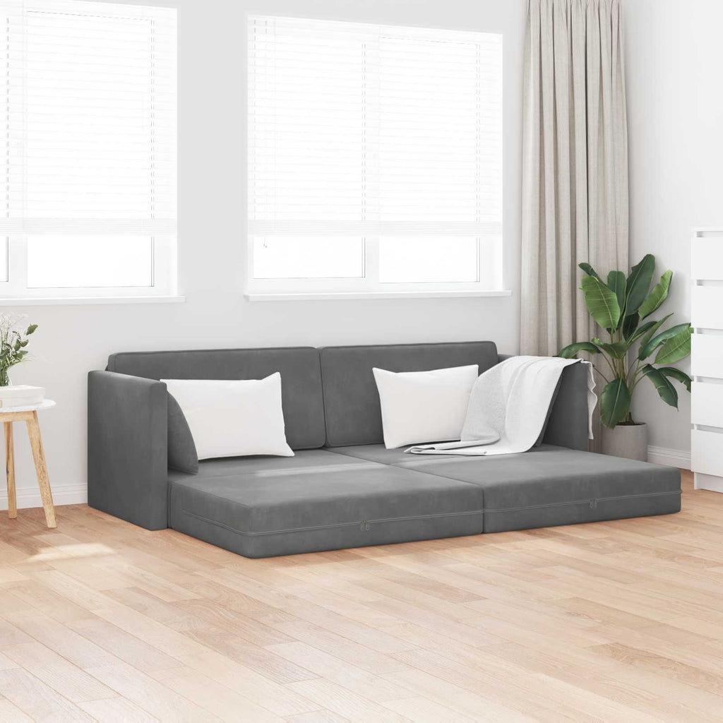 Boden-Sofa-Bett Dunkelgrau 213 x 70 x 77 cm Samt