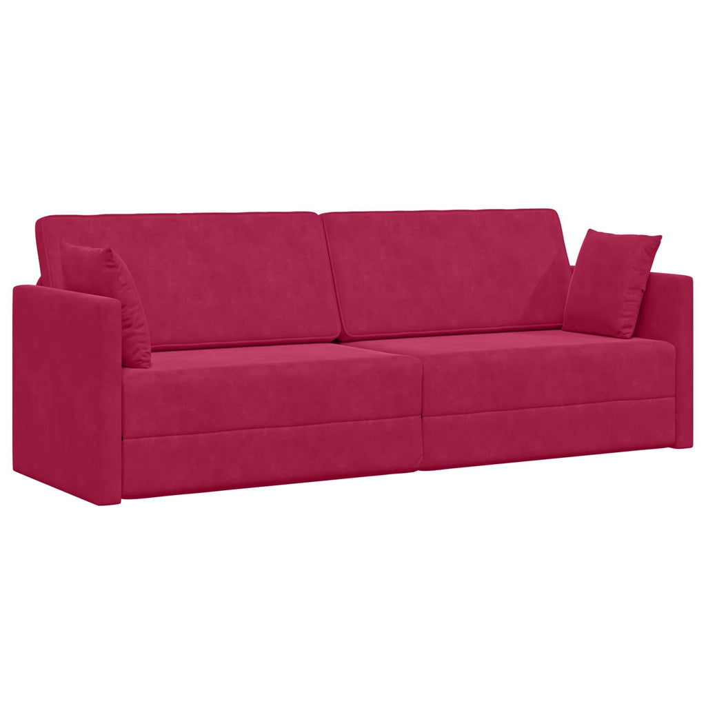 Boden-Sofa-Bett Weinrot 213 x 70 x 77 cm Samt