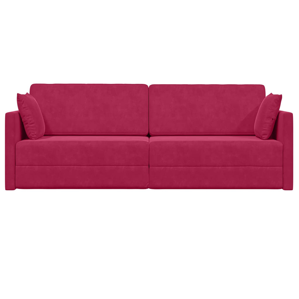 Boden-Sofa-Bett Weinrot 213 x 70 x 77 cm Samt
