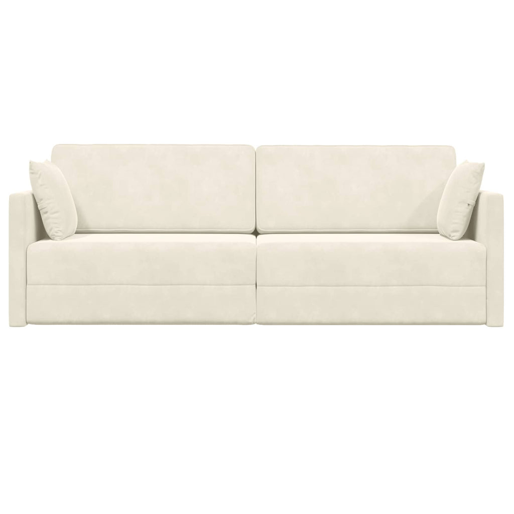 Boden-Sofa-Bett Creme 213 x 70 x 77 cm Samt