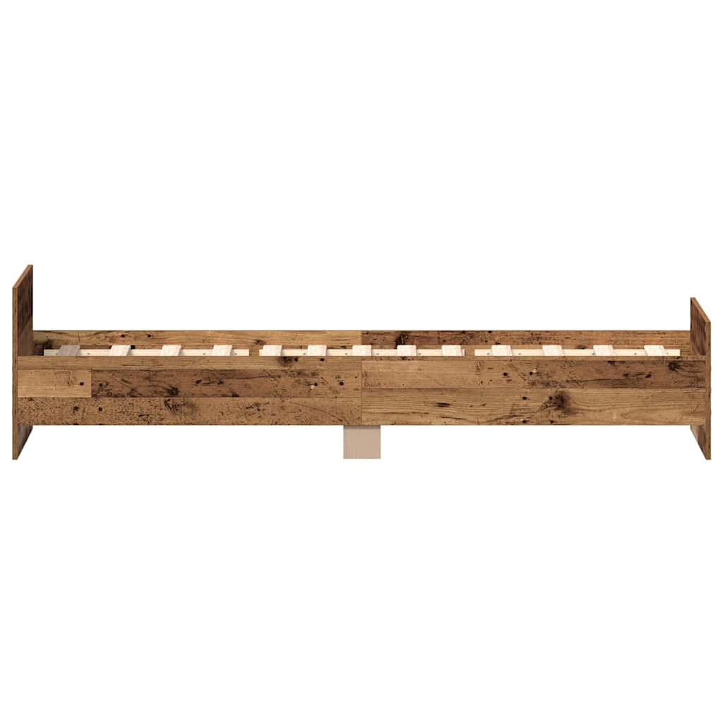 Bettgestell ohne Matratze Altholz-Optik 90x200cm Holzwerkstoff
