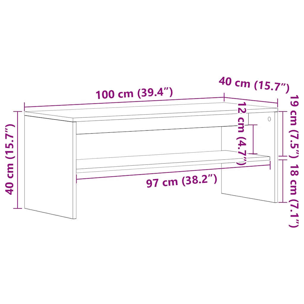 TV-Schrank Grau Sonoma 100x40x40 cm Holzwerkstoff