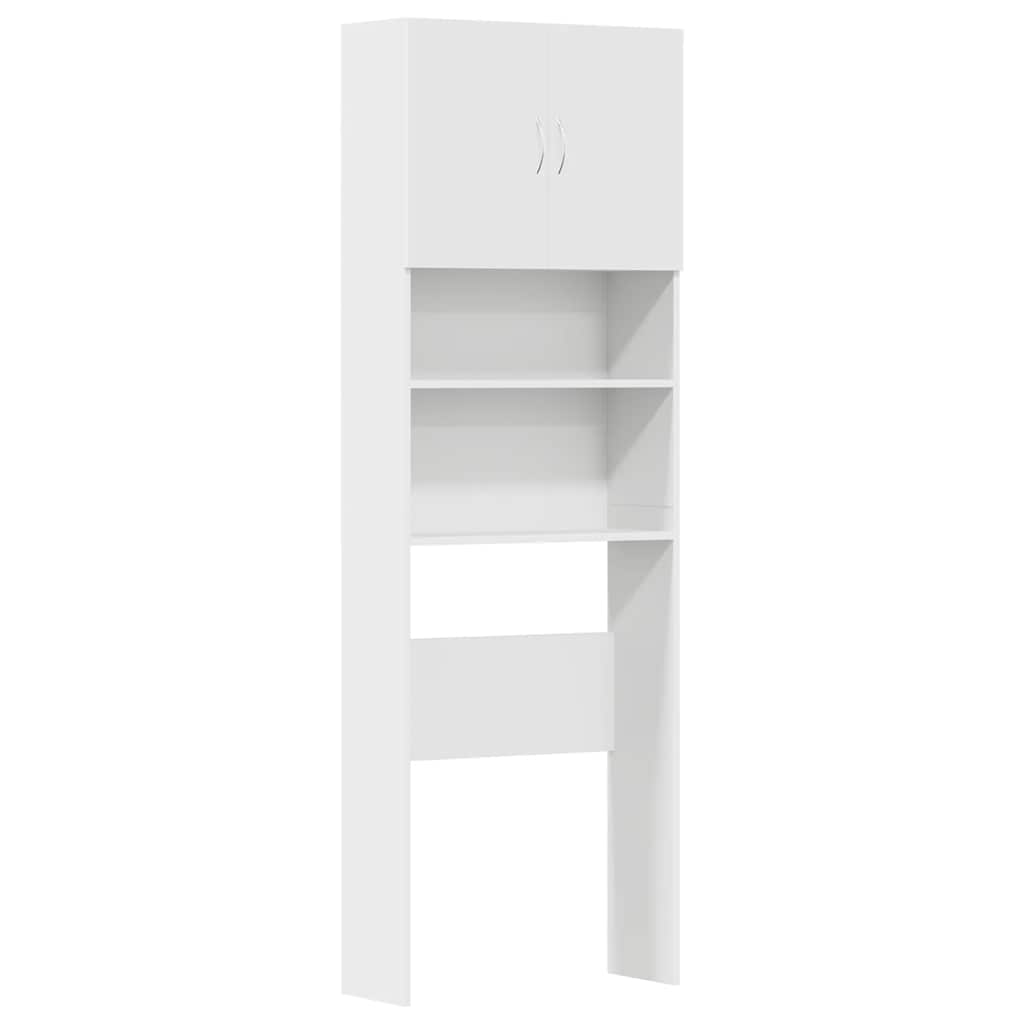 Waschmaschinenschrank Weiß 64x24x190 cm Holzwerkstoff