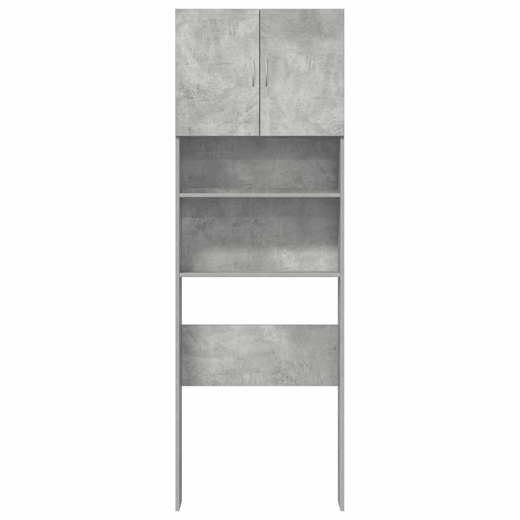 Waschmaschinenschrank Betongrau 64x24x190 cm Holzwerkstoff