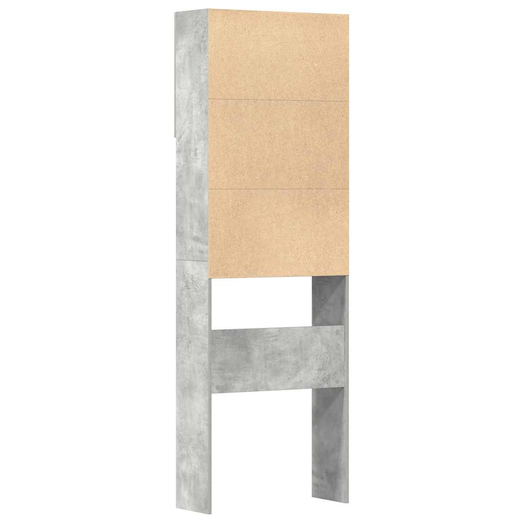 Waschmaschinenschrank Betongrau 64x24x190 cm Holzwerkstoff