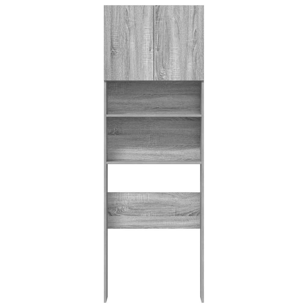 Waschmaschinenschrank Grau Sonoma 64x24x190 cm Holzwerkstoff