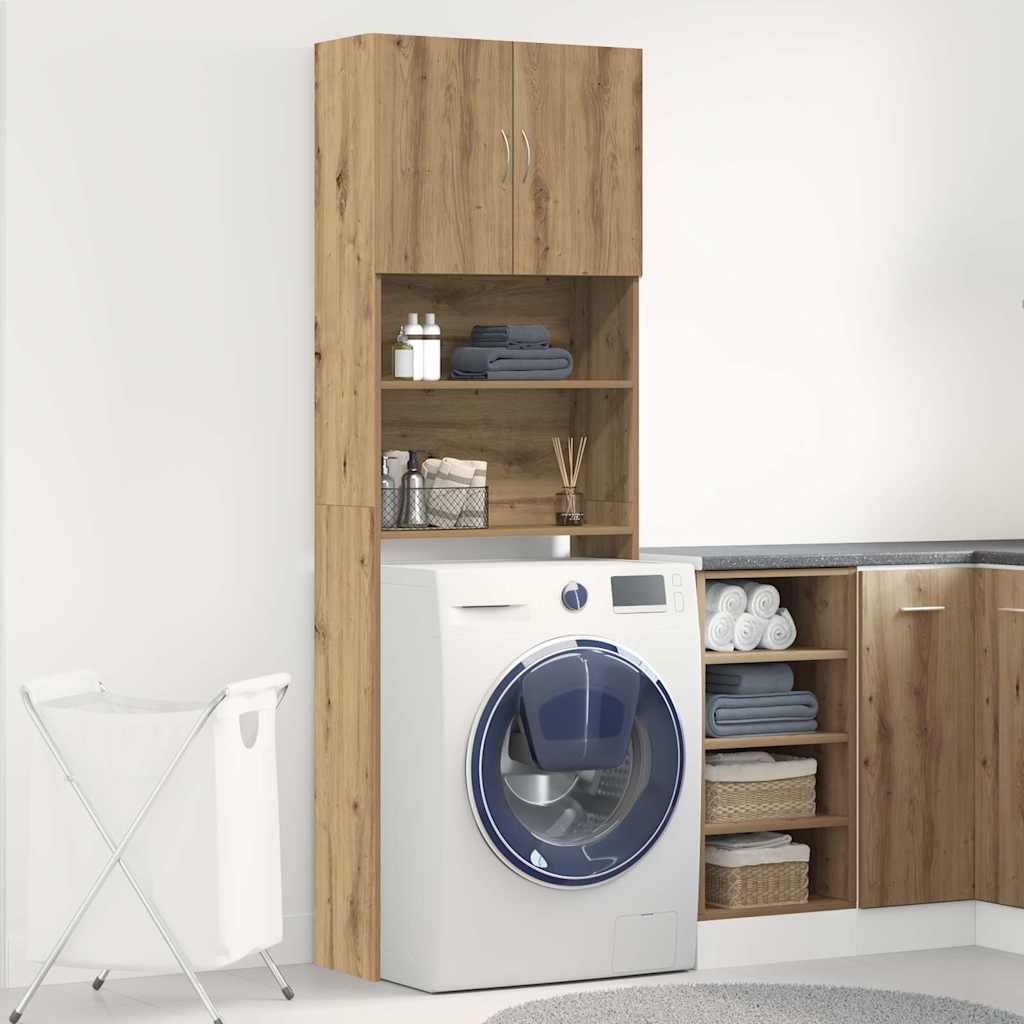 Waschmaschinenschrank Artisan-Eiche 64x24x190 cm Holzwerkstoff