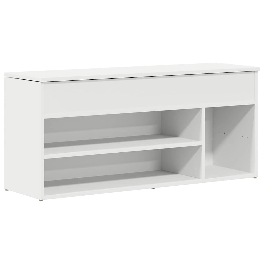 Schuhbank Weiß 102x30,5x45 cm Holzwerkstoff