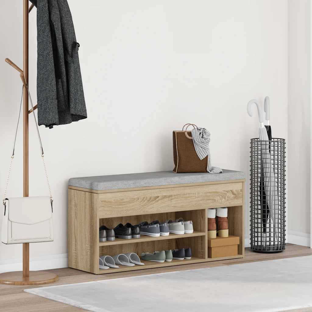 Schuhbank Sonoma-Eiche 102x30,5x45 cm Holzwerkstoff