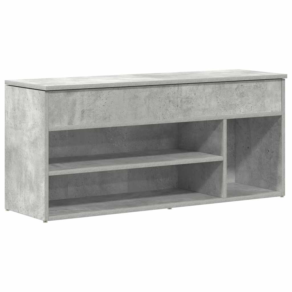 Schuhbank Betongrau 102x30,5x45 cm Holzwerkstoff