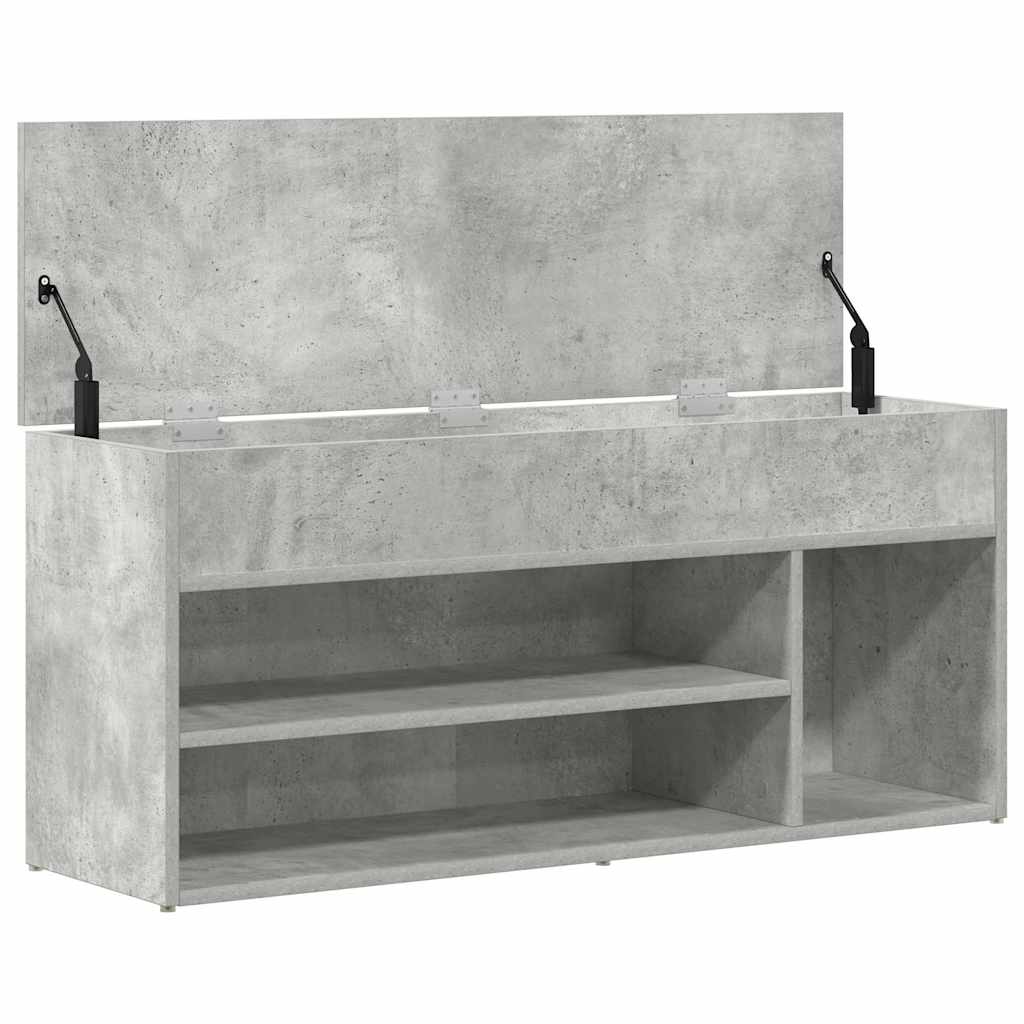 Schuhbank Betongrau 102x30,5x45 cm Holzwerkstoff