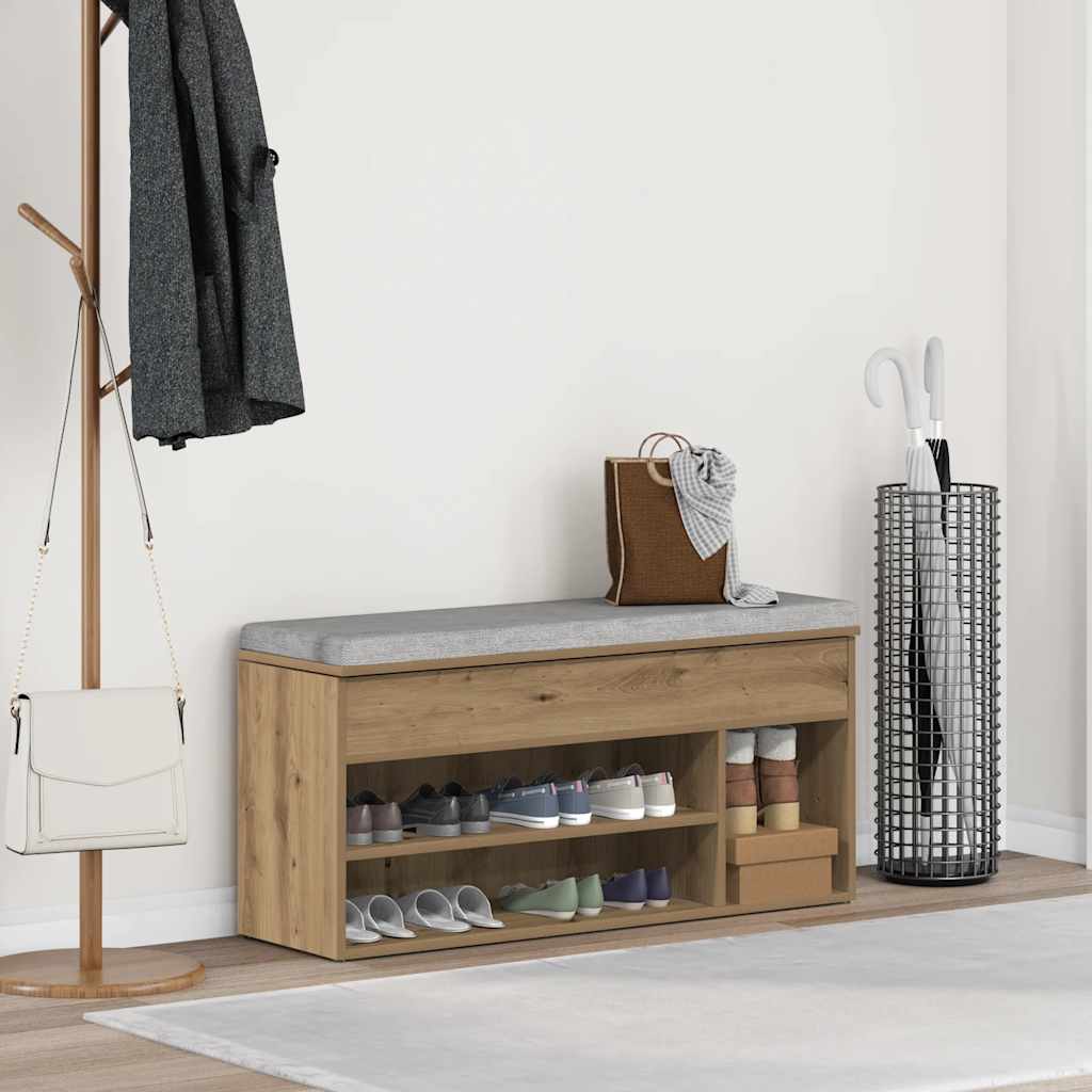 Schuhbank Artisan-Eiche 102x30,5x45 cm Holzwerkstoff