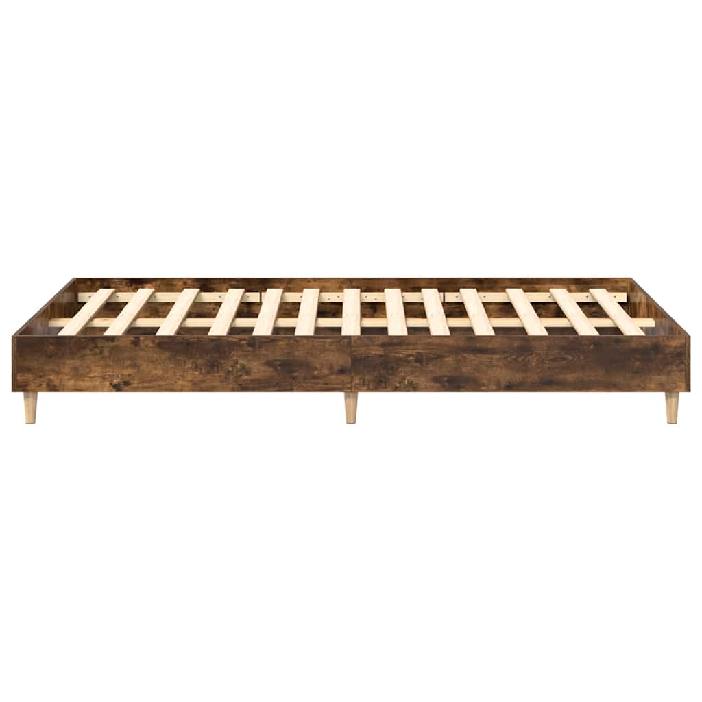Bettgestell ohne Matratze Räuchereiche 135x190 cm Holzwerkstoff