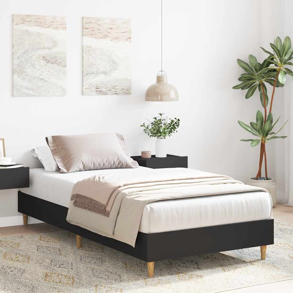 Bettgestell ohne Matratze Schwarz 90x190 cm Holzwerkstoff