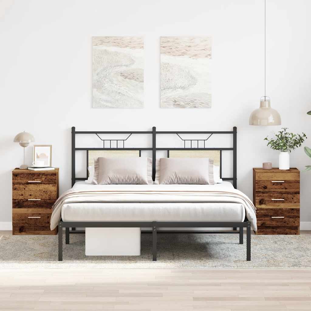 Nachttische 2 Stk. Altholz-Optik 38x35x55 cm Holzwerkstoff
