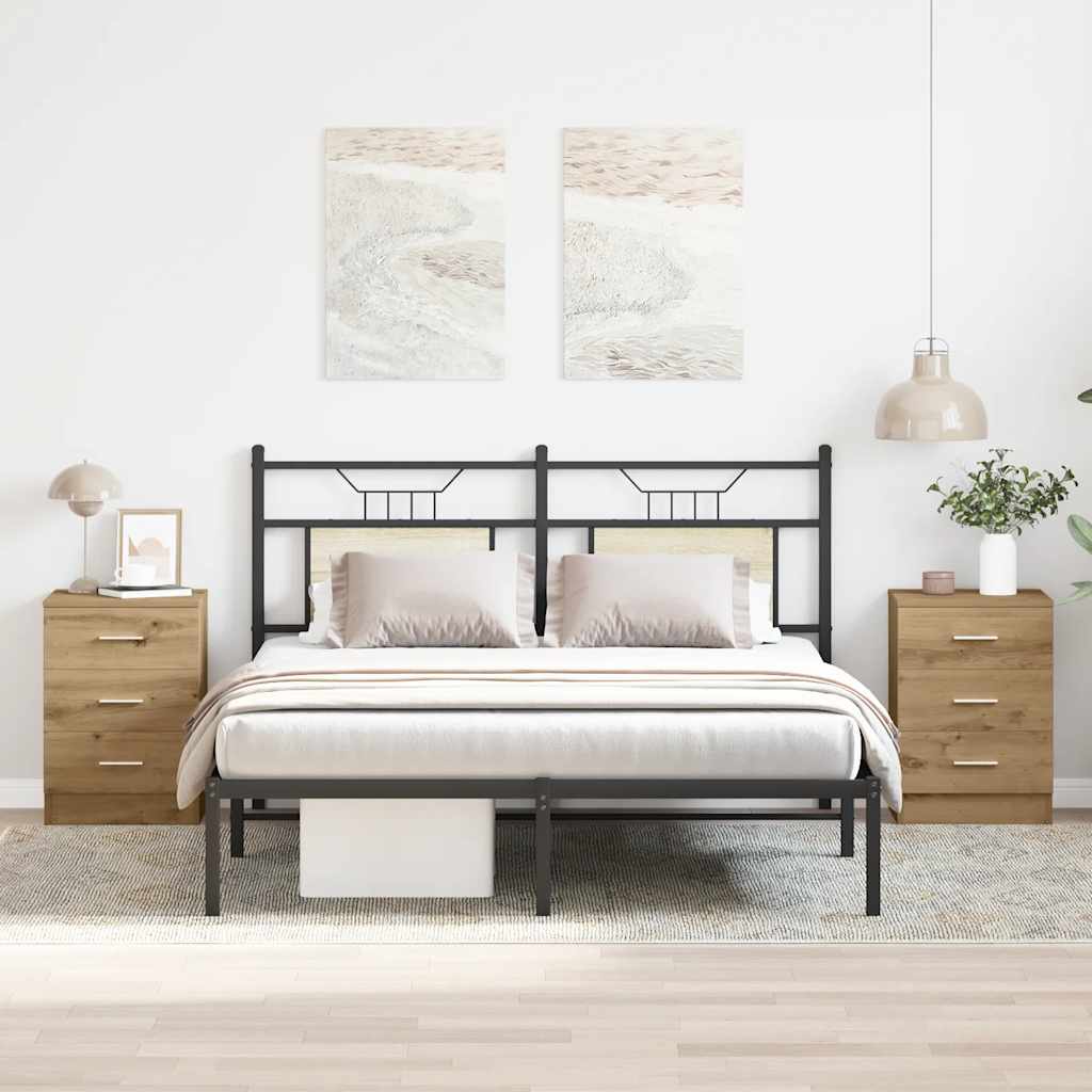 Nachttische 2 Stk. Artisan-Eiche 38x35x55 cm Holzwerkstoff