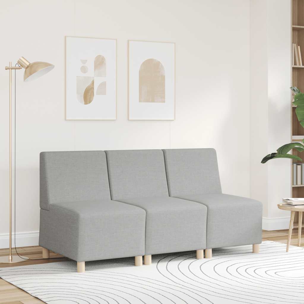 Modulares Sofa ohne Armlehnen Himmelgrau 55 cm Stoff