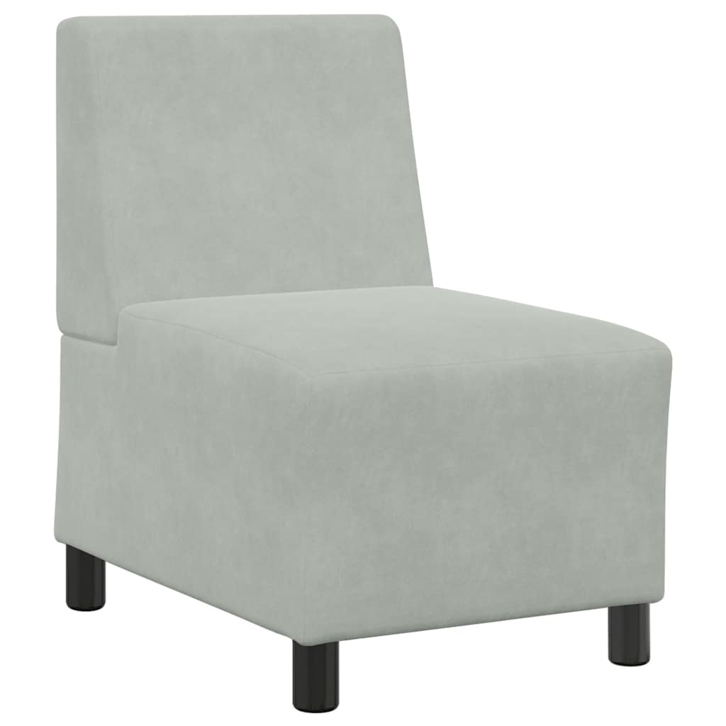Modulares Sofa ohne Armlehnen Hellgrau 55 cm Samt