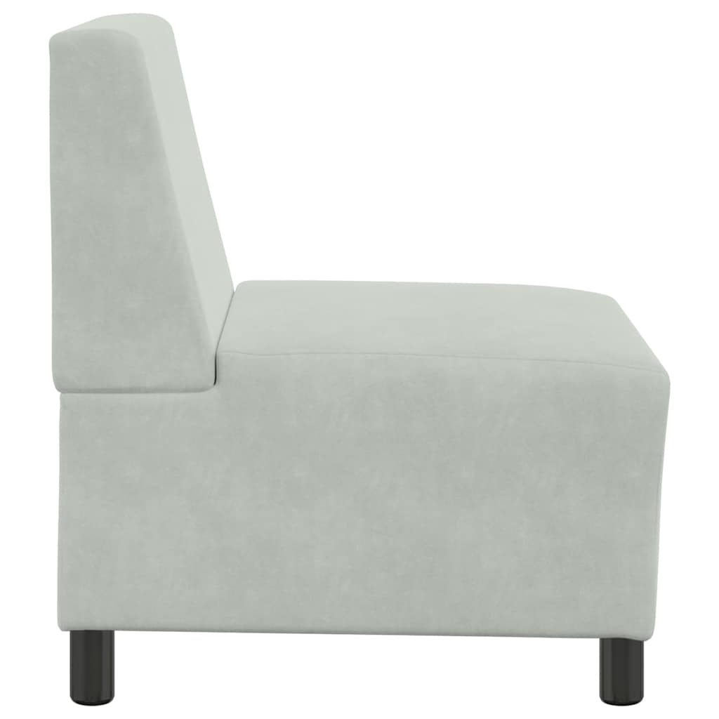 Modulares Sofa ohne Armlehnen Hellgrau 55 cm Samt