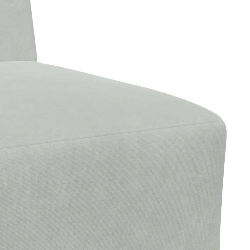 Modulares Sofa ohne Armlehnen Hellgrau 55 cm Samt