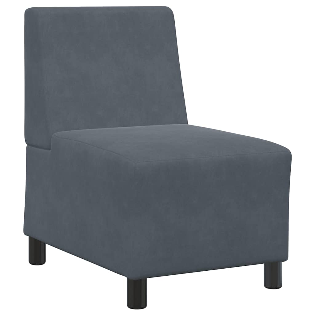 Modulares Sofa ohne Armlehnen Dunkelgrau 55 cm Samt