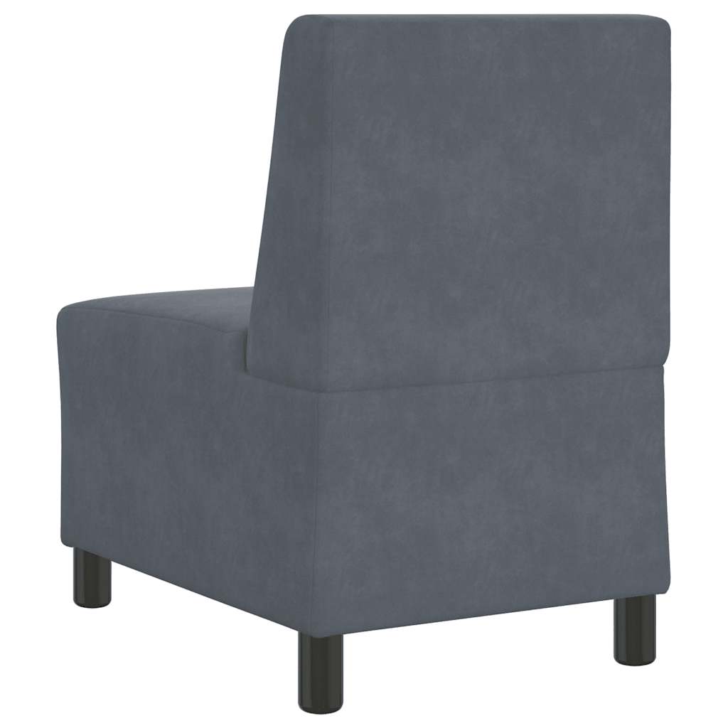 Modulares Sofa ohne Armlehnen Dunkelgrau 55 cm Samt