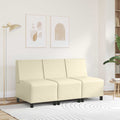 Modulares Armfreies Sofa Creme 55 x 74 x 82 cm Kunstleder