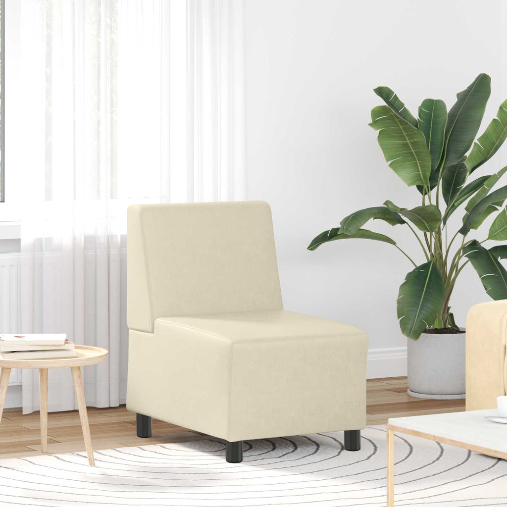 Modulares Armfreies Sofa Creme 55 x 74 x 82 cm Kunstleder