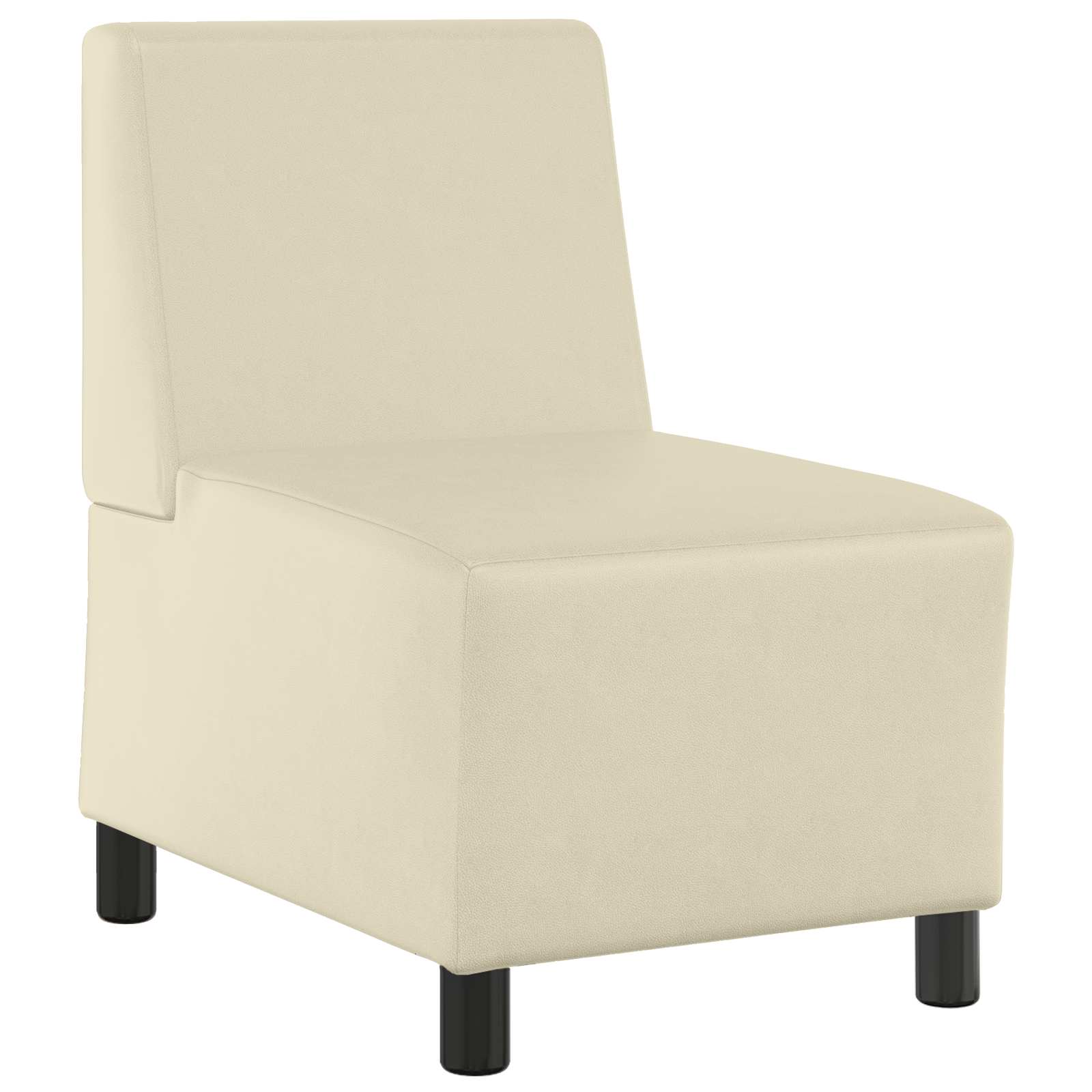 Modulares Armfreies Sofa Creme 55 x 74 x 82 cm Kunstleder