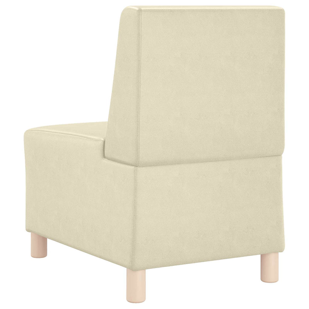 Modulares Armfreies Sofa Creme 55 x 74 x 82 cm Kunstleder