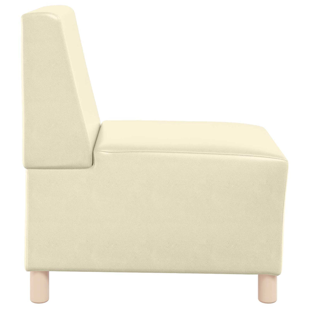 Modulares Armfreies Sofa Creme 55 x 74 x 82 cm Kunstleder