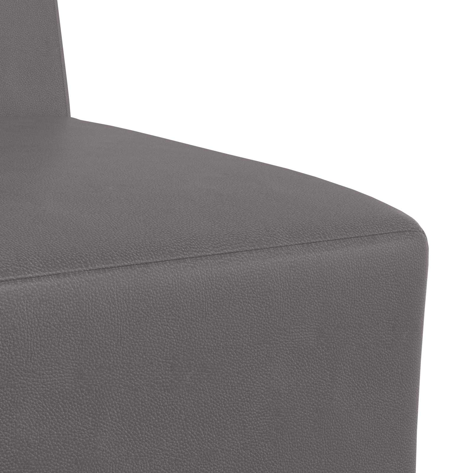 Modulares Armfreies Sofa Grau 55 x 74 x 82 cm Kunstleder