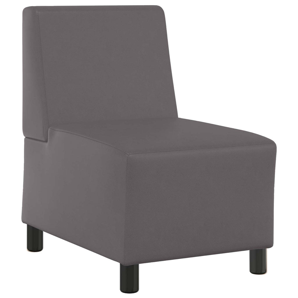 Modulares Armfreies Sofa Grau 55 x 74 x 82 cm Kunstleder