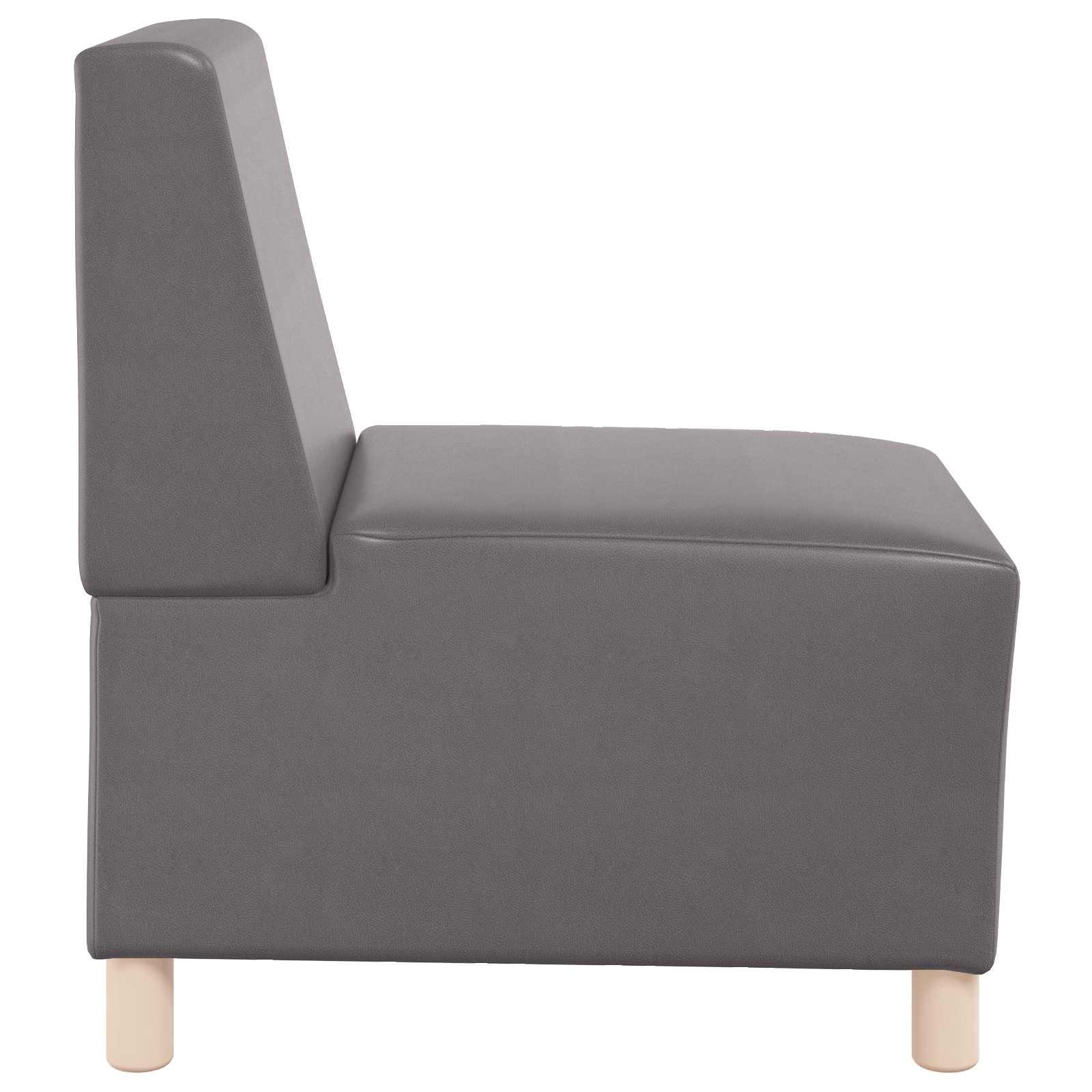 Modulares Armfreies Sofa Grau 55 x 74 x 82 cm Kunstleder
