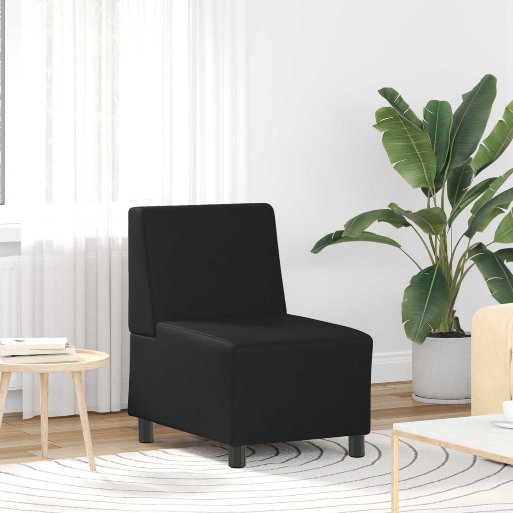 Modulares Armfreies Sofa Schwarz 55 x 74 x 82 cm Kunstleder