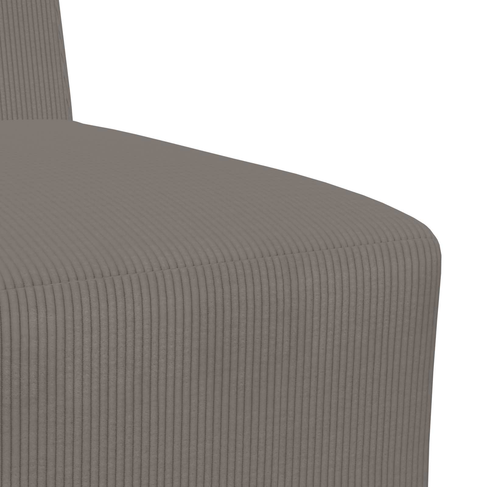 Modulares Armfreies Sofa Hellgrau 55 x 74 x 82 cm Cordstoff